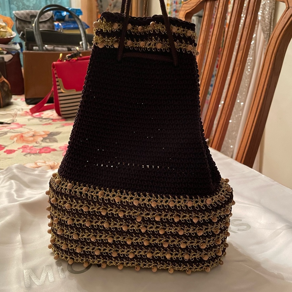 Purple and sequenced handbag